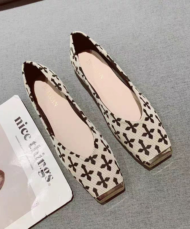 Shoes Feet Cotton Beige Fabric Flat Print New
