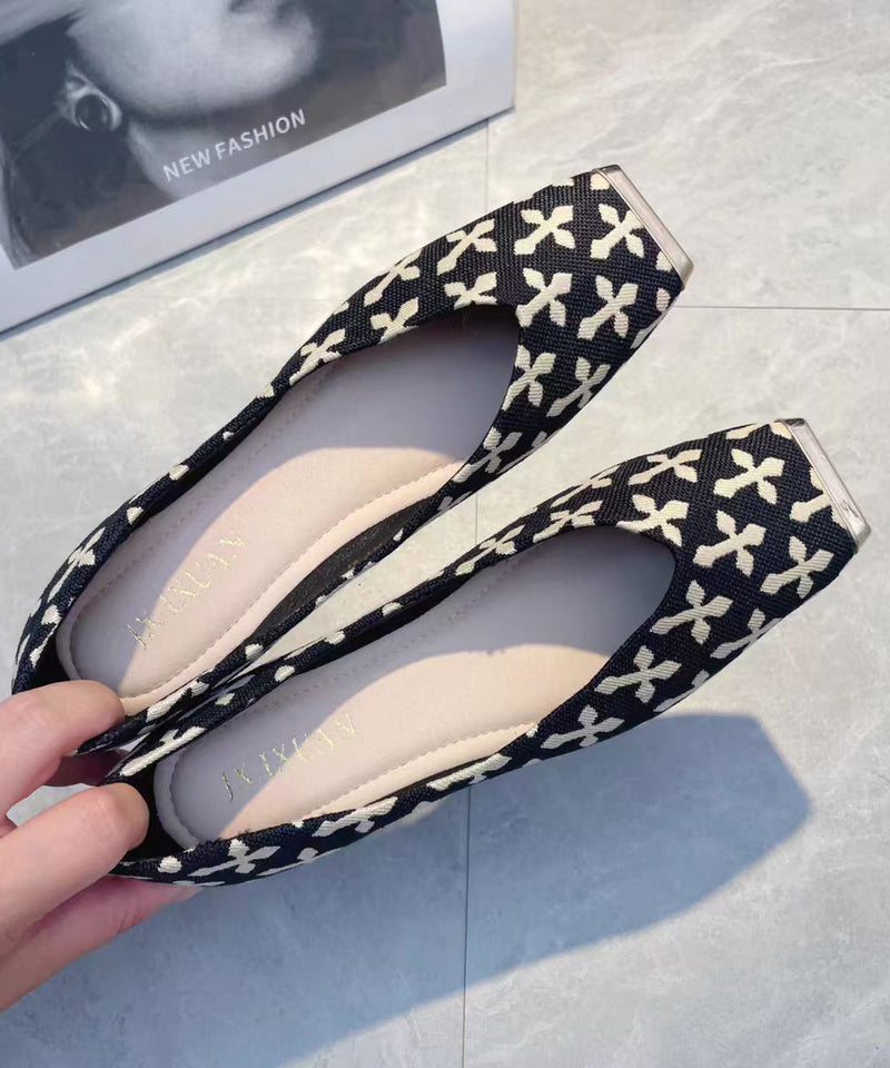 Shoes Feet Cotton Beige Fabric Flat Print New