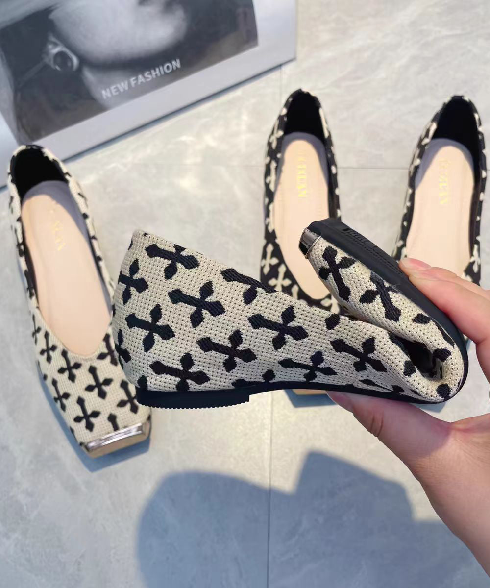 Shoes Feet Cotton Beige Fabric Flat Print New