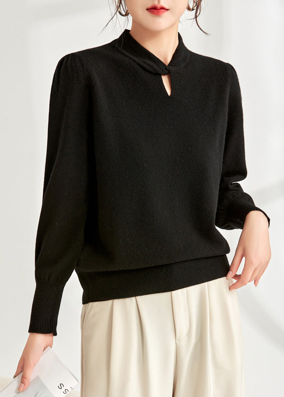 Beige Loose Wool Knit Sweater Hollow Out Spring Tf020