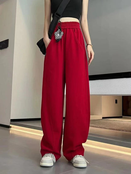 Korean Autumn High Waist Wide Leg Sweatpants