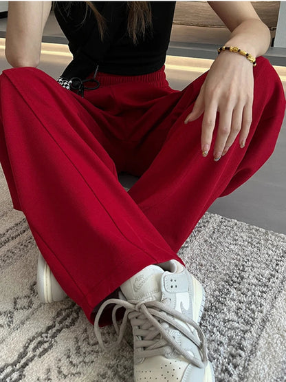 Korean Autumn High Waist Wide Leg Sweatpants