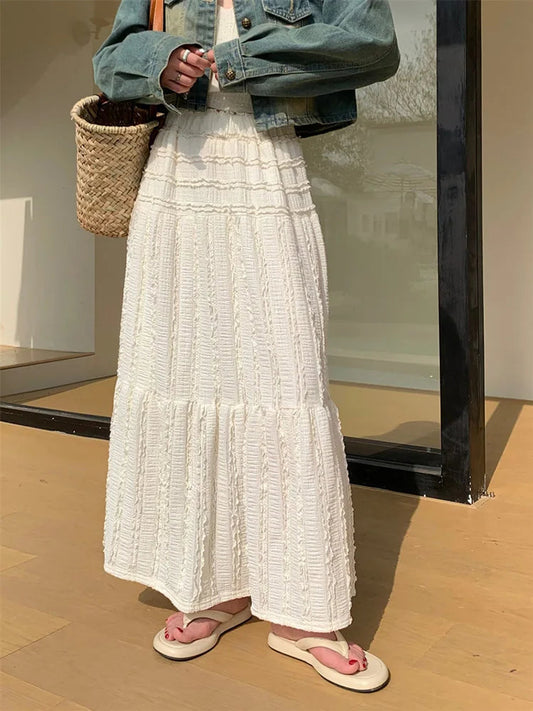 Dressbetty - Ruffle Hem Maxi A-line Skirt