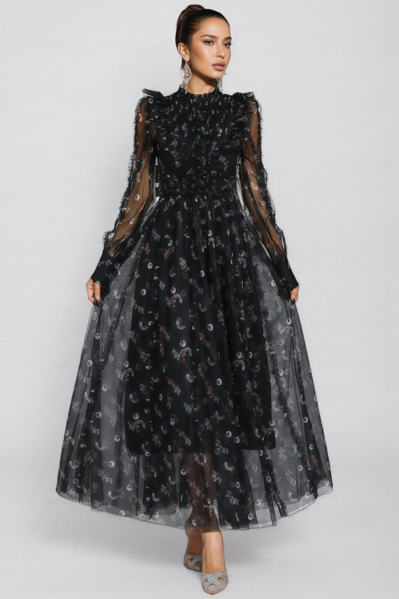 Cadence Black Long Sleeve Maxi Dress