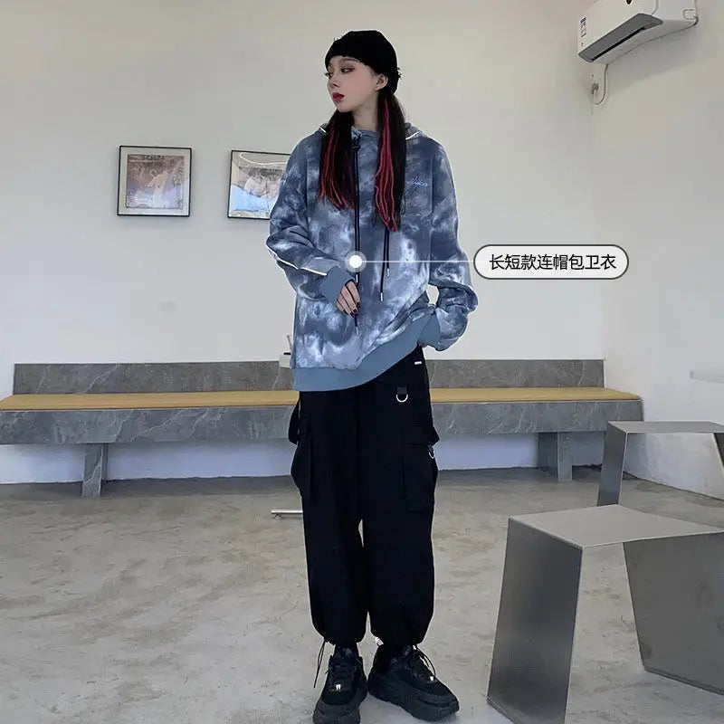 Black Cargo Pants Gothic High Waist Techwear Pants