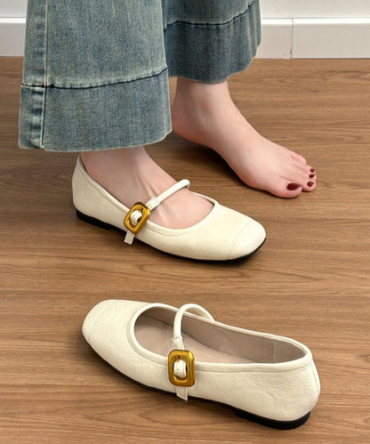 Splicing Black for Cowhide Leather Shoes Flat