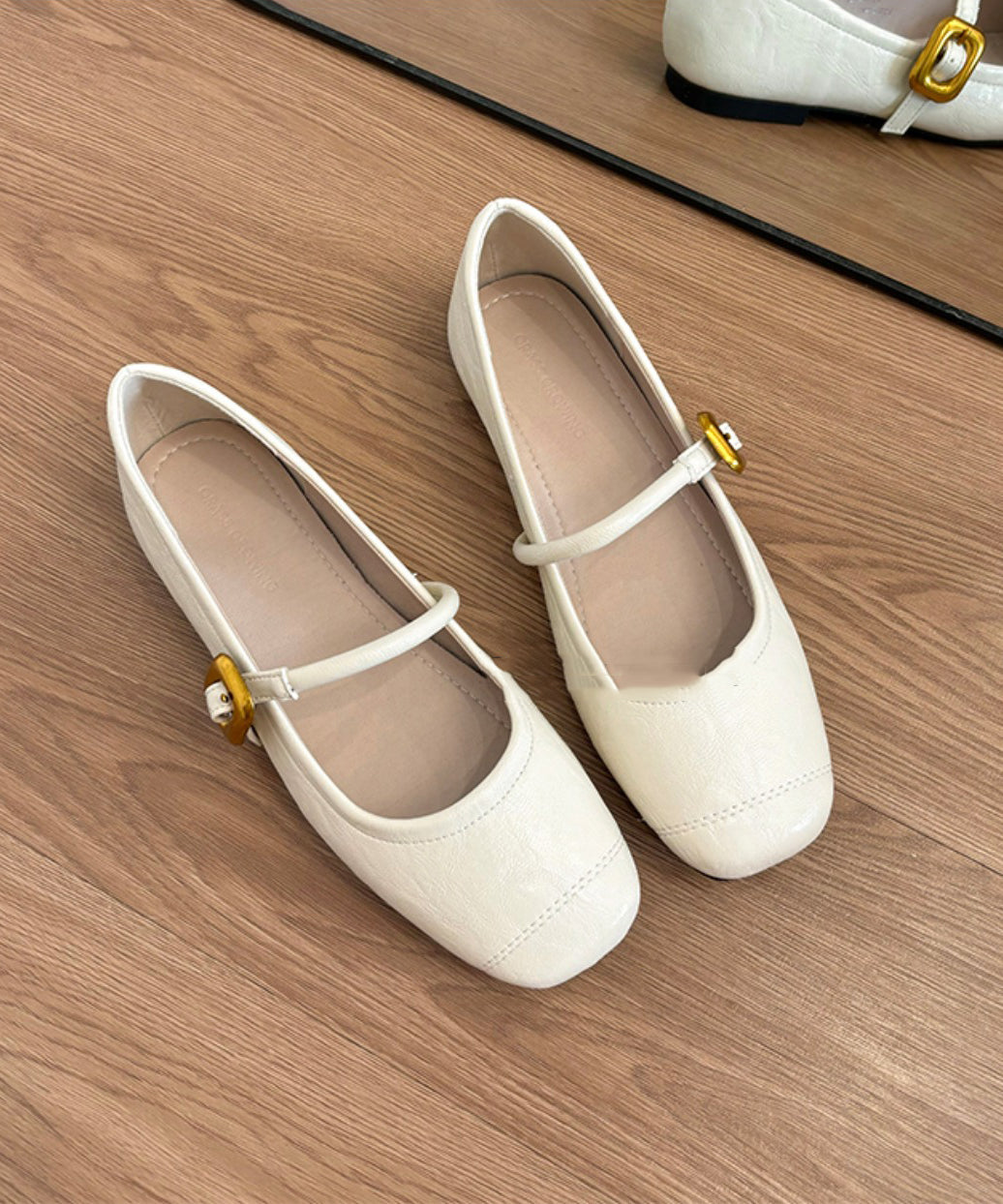Splicing Black for Cowhide Leather Shoes Flat