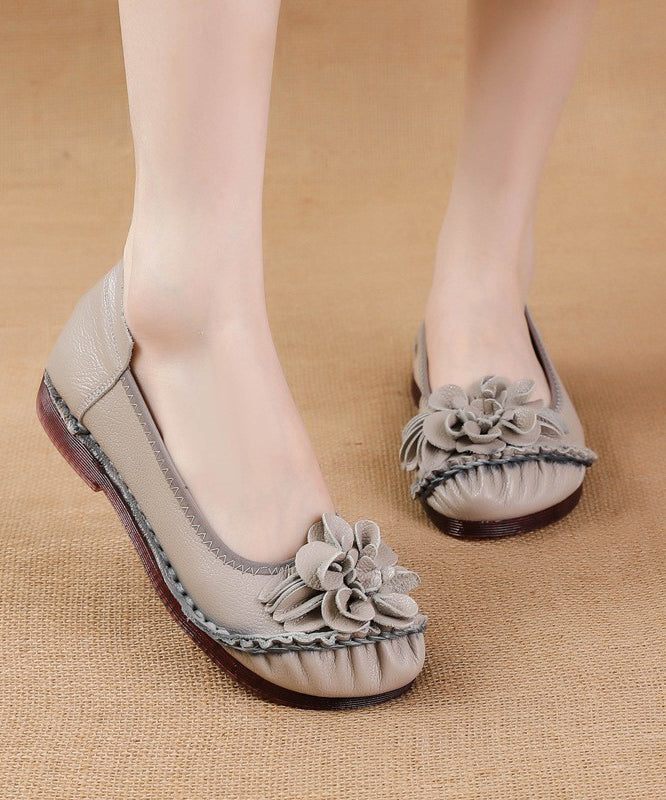 For Shoes Leather Cowhide Splicing Soft Black Flat