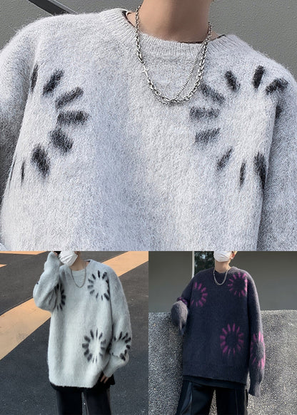 Black Cozy Loose Knit Winter Sweater O Neck Rc036