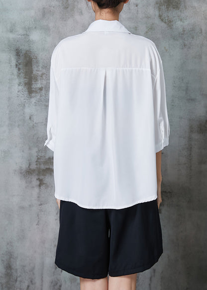 Black Loose Chiffon Fake Two Piece Shirts and Shorts Two Pieces Set Oversized Summer Al1006