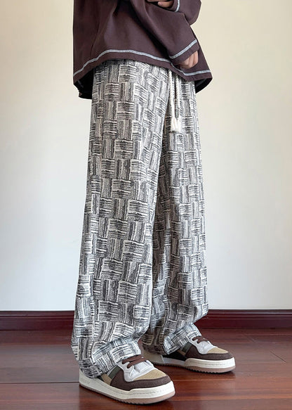 Black Original Design Pockets Corduroy Pants Elastic Waist Spring Rm048