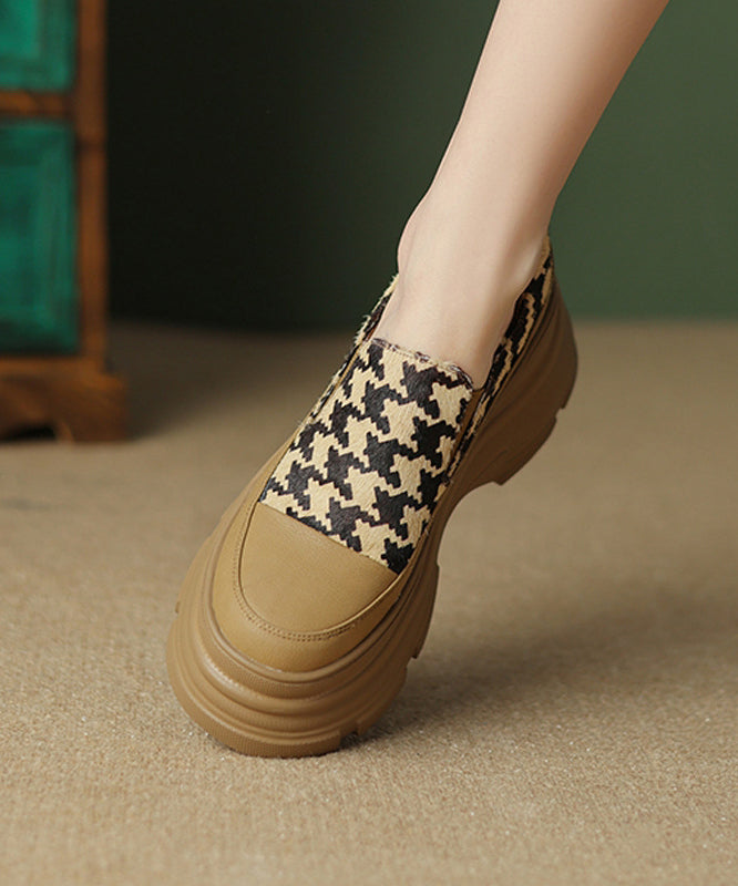 Black Versatile Splicing Platform Loafer Shoes Rd004