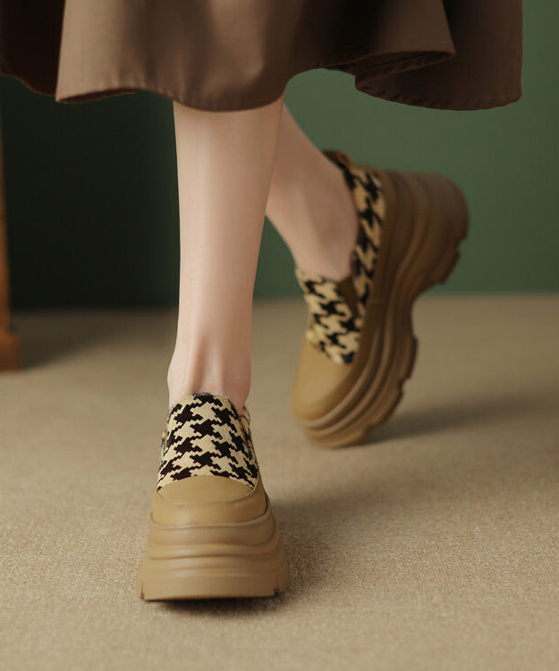 Black Versatile Splicing Platform Loafer Shoes Rd004