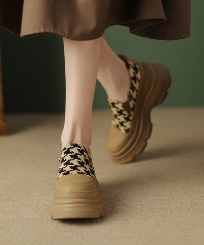 Black Versatile Splicing Platform Loafer Shoes Rd004