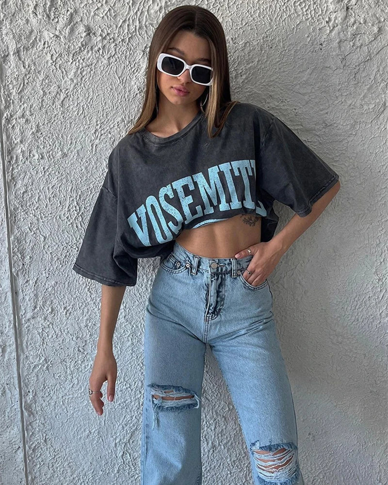 Acid Wash Print T-shirt