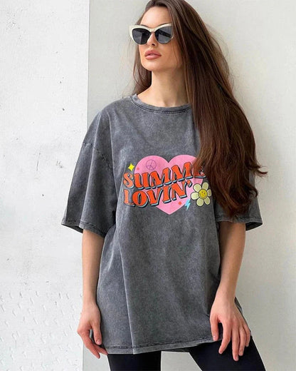 Acid Wash Print T-shirt