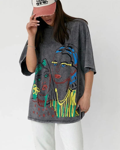 Acid Wash Print T-shirt