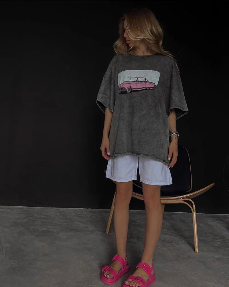 Acid Wash Print T-shirt