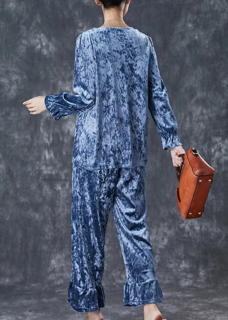 Silk Velour Two-piece Set Embroidered Fall