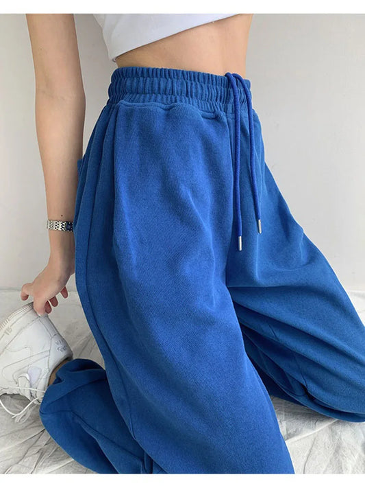 Blue Sweatpants for Summer Baggy Pants High Waist Jogger Wide Leg Trousers Spring ’s Sports Pants Summer Sweatpants