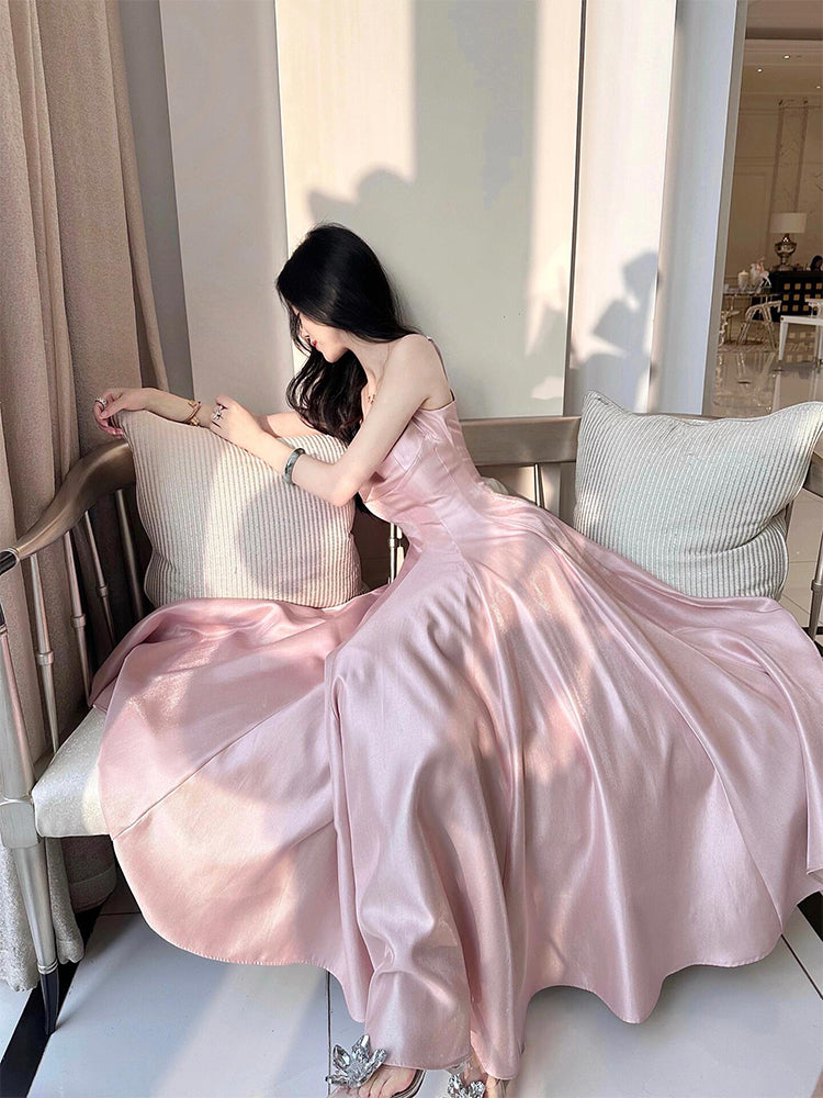 Blush Pink Maxi Dress High-class Birthday & Formal Look