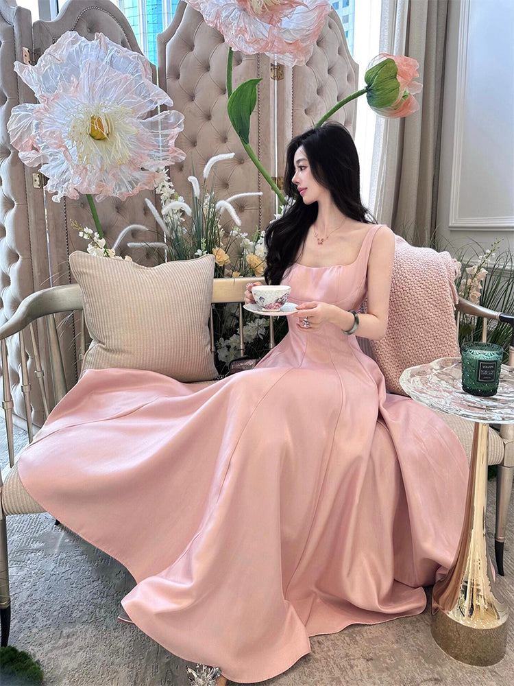 Blush Pink Maxi Dress High-class Birthday & Formal Look