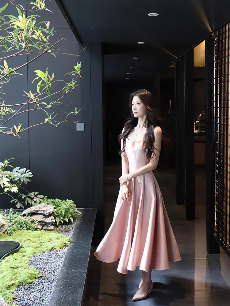 Blush Pink Maxi Dress High-class Birthday & Formal Look
