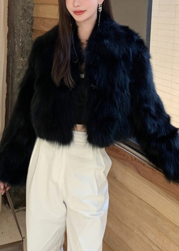 Apricot Patchwork Button Mink Hair Coat Winter Ty018