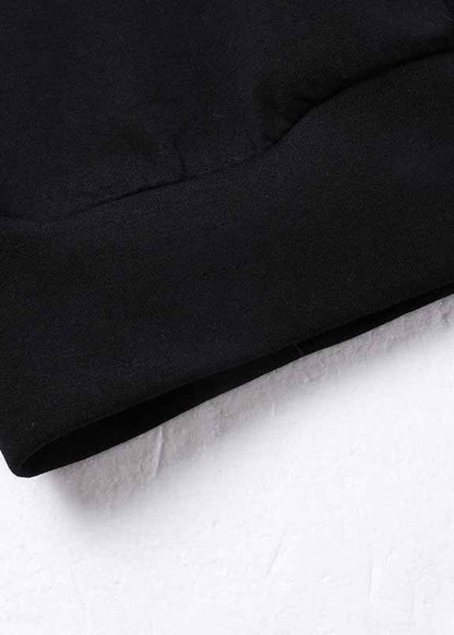 Black O Neck Patchwork Cotton Loose Sweatshirts Top Spring Ly0768
