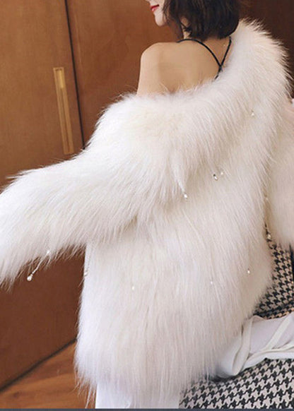 Light Green Raccoon Hair Leather and Fur Coat Winter Rd017