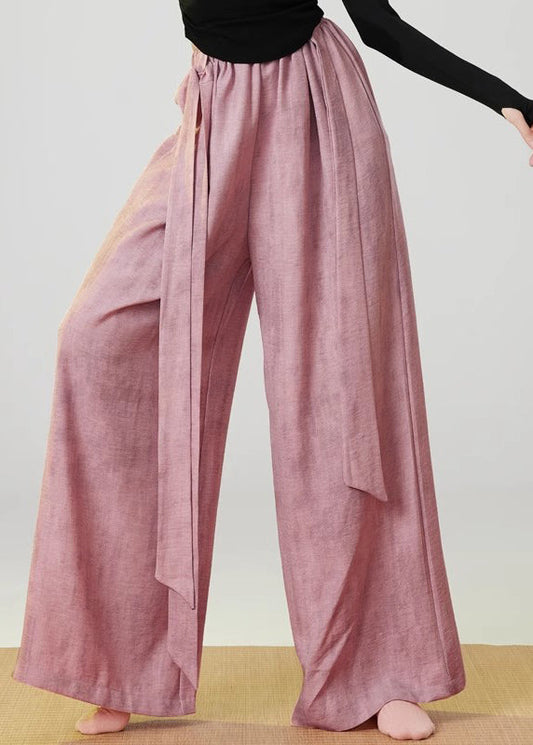 Pink Oversized Tie Dye Linen Pants Spring