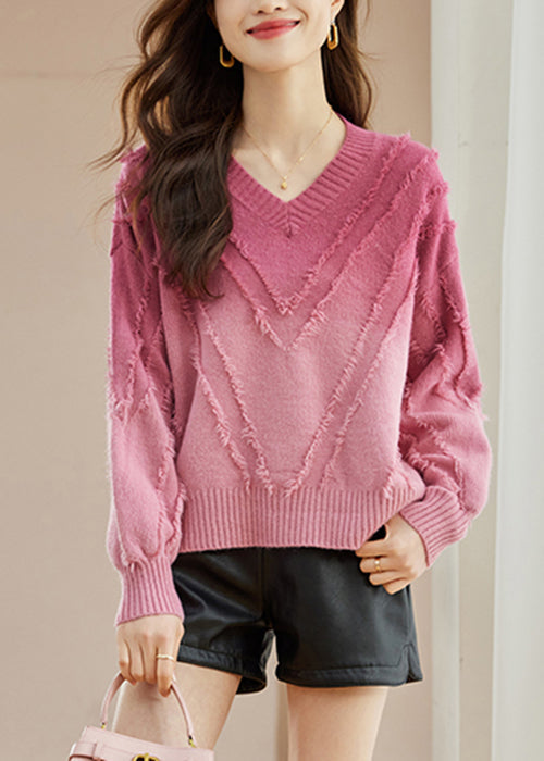 Rose Tasseled Cozy Wool Knit Sweater Fall Qs010