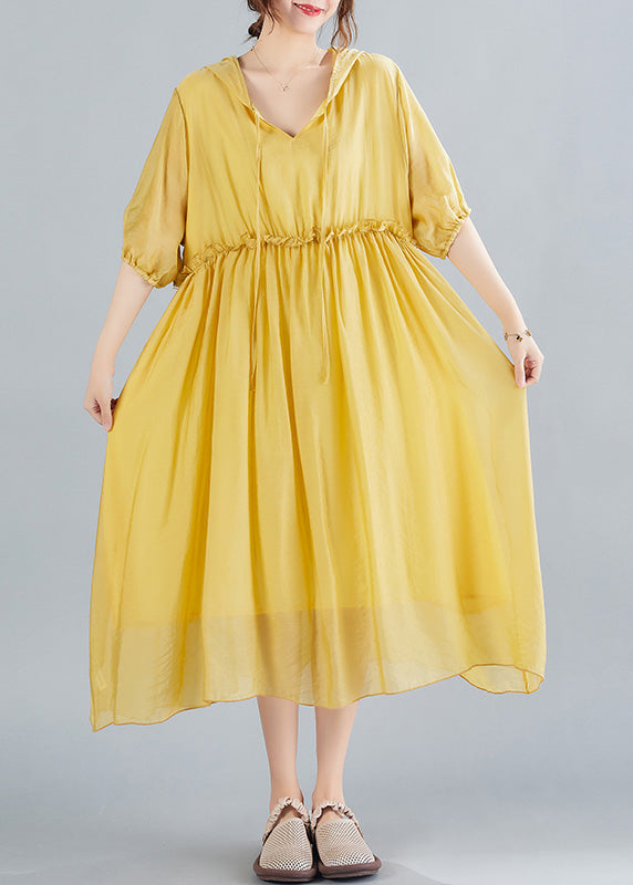 Yellow V Neck Patchwork Maxi Dress Summer Ac2091