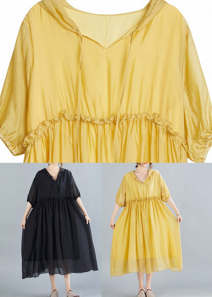 Yellow V Neck Patchwork Maxi Dress Summer Ac2091