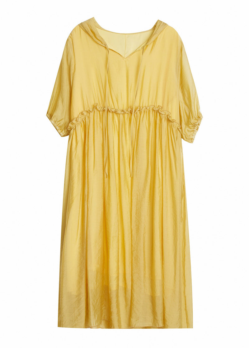 Yellow V Neck Patchwork Maxi Dress Summer Ly0667
