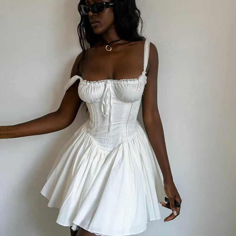 Corset Mini Dress With Straps for Summer Parties and Christmas Events
