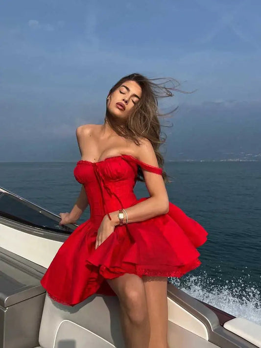 Inspired Corset Mini Dress Straps Summer Dresses Party Dress