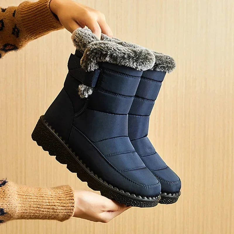 Boots Snow Plush Shoes Woman Platform Boots Flat Keep Warm Shoes Winter Boots Botas Mujer
