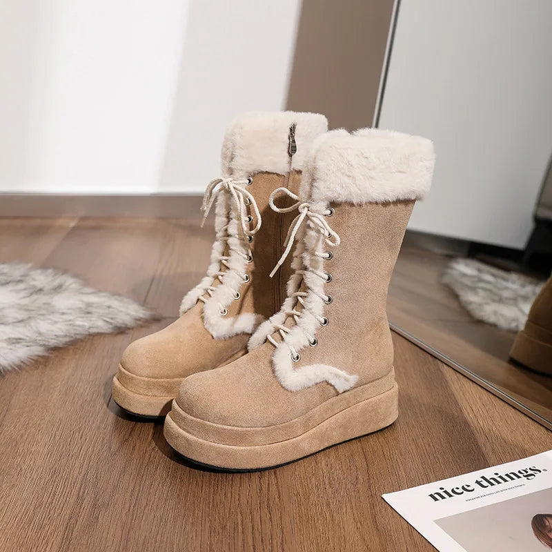 Thick Sole Wool Warm Mid-tube Platform Non-slip Snow Boot