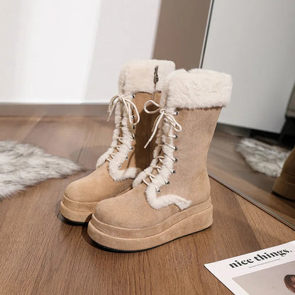 Thick Sole Wool Warm Mid-tube Platform Non-slip Snow Boot