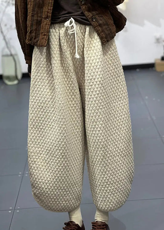 Fine Cotton Filled Wide Leg Pants