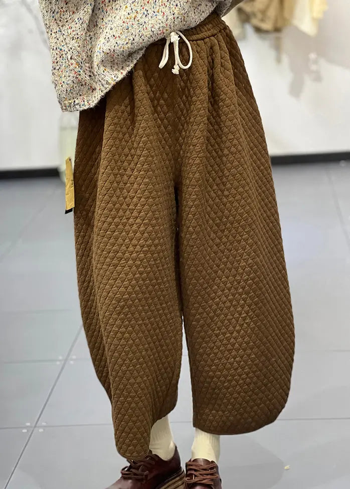 Fine Cotton Filled Wide Leg Pants