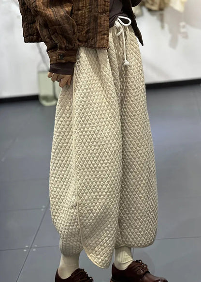Fine Cotton Filled Wide Leg Pants