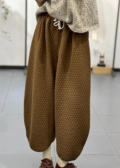 Fine Cotton Filled Wide Leg Pants