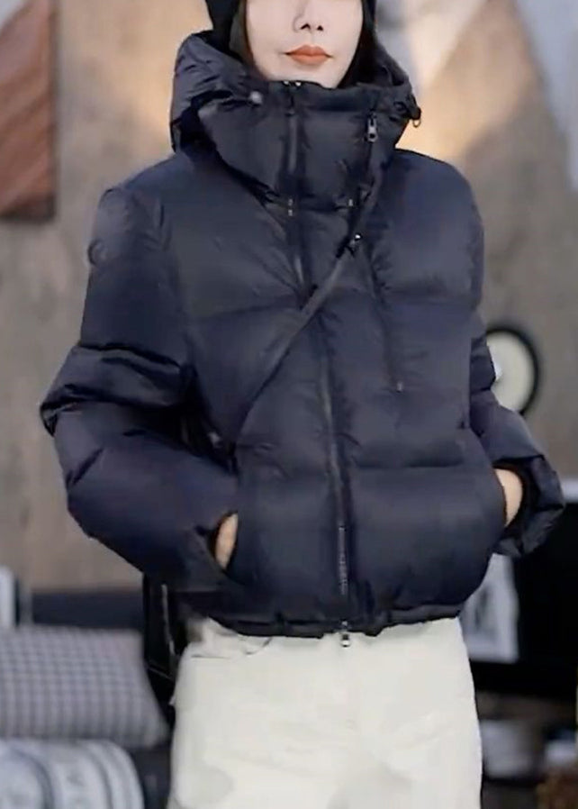 Boutique Coffee Hooded Pockets Duck Down Short Coat Winter Td041