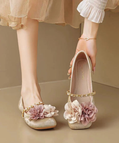 Boutique Comfortable Splicing Beige Flats Shoes Aa031