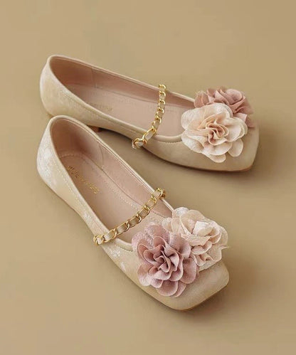 Boutique Comfortable Splicing Beige Flats Shoes Aa031