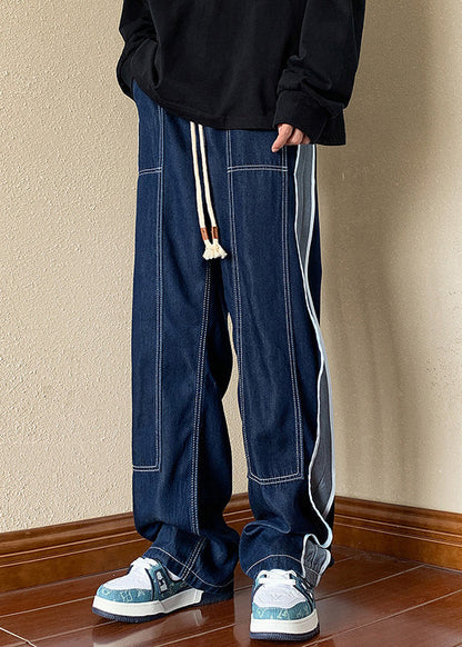 Denim Apparel Pants Boutique Oversized Patchwork Spring Navy