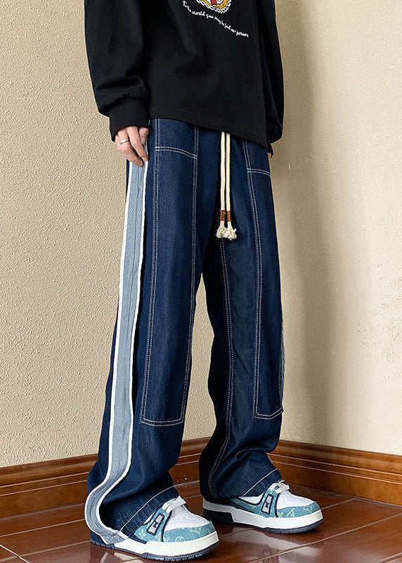 Denim Apparel Pants Boutique Oversized Patchwork Spring Navy