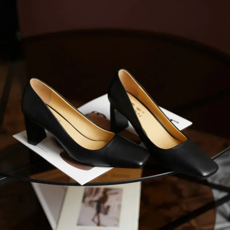 New Comfortable Shal-mouth Office Shoes Low Heel Pumps